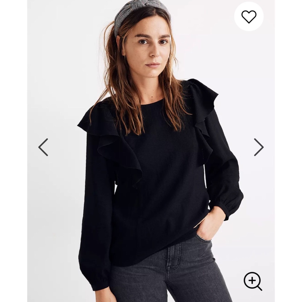 NEW! Madewell Ruffle Front Top - Picture 2 of 11